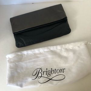 Brighton Bloc Party Two Tone Black & Gray Foldover Clutch